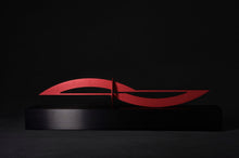 Load image into Gallery viewer, Around Five Red Brushed Aluminum Sculpture of Time - Red Hour