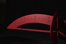 Load image into Gallery viewer, Around Five Red Brushed Aluminum Sculpture of Time - Red Hour
