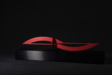 Load image into Gallery viewer, Around Five Red Brushed Aluminum Sculpture of Time - Red Hour
