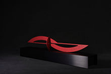 Load image into Gallery viewer, Around Five Red Brushed Aluminum Sculpture of Time - Red Hour
