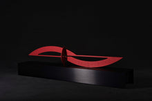 Load image into Gallery viewer, Around Five Red Brushed Aluminum Sculpture of Time - Red Hour
