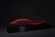 Load image into Gallery viewer, Around Five Red Brushed Aluminum Sculpture of Time - Red Hour
